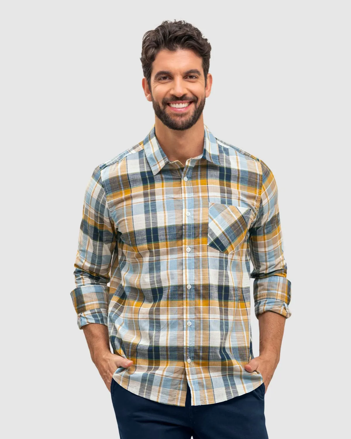 Camisa estampada de botones