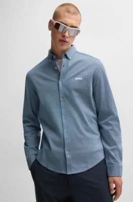 Camisa regular fit de algodón antiarrugas