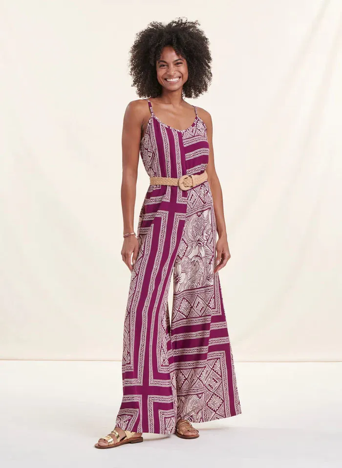 LA FEE MARABOUTEE Mono holgado de tirantes estampado en violeta
