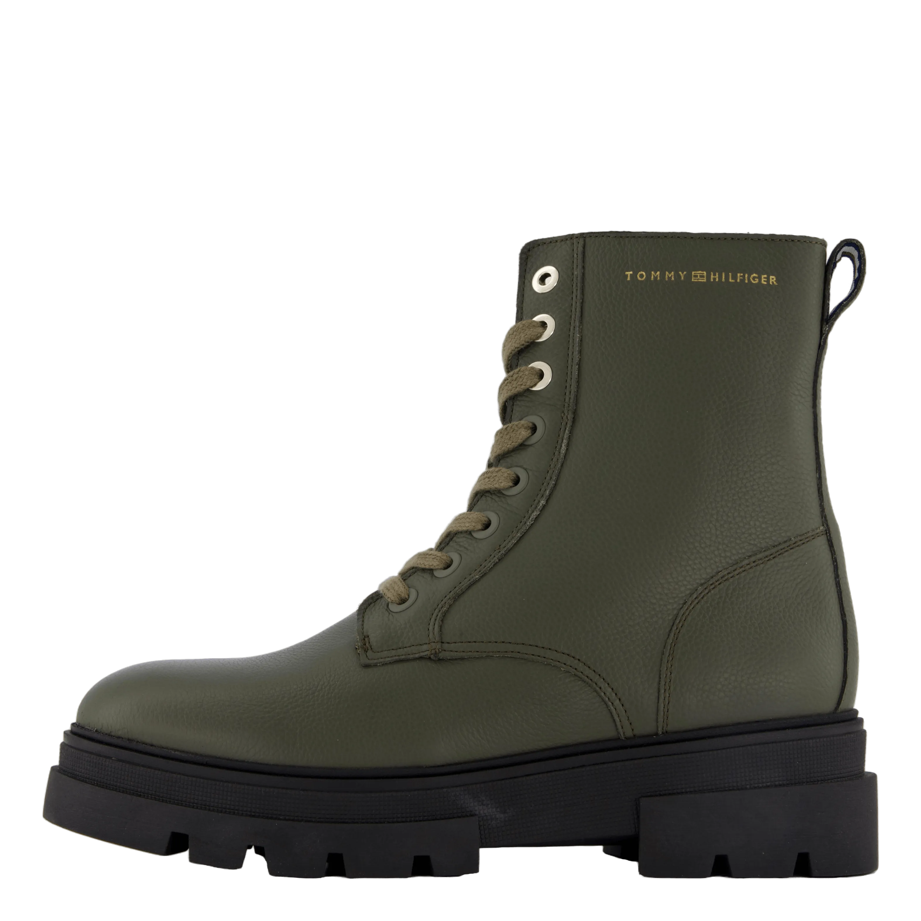 Tommy Hilfiger zapatos Bicolor Leather Lace-up Army Green