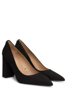 Zapatos de tacón en bloque de 9 cm en ante